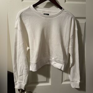 Roots White Waffle Knit Top - Crop
